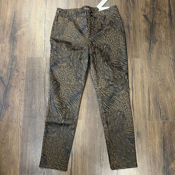 🆕 Chico’s Coated Animal-Print Jeggings SZ 2/12 - Picture 4 of 7